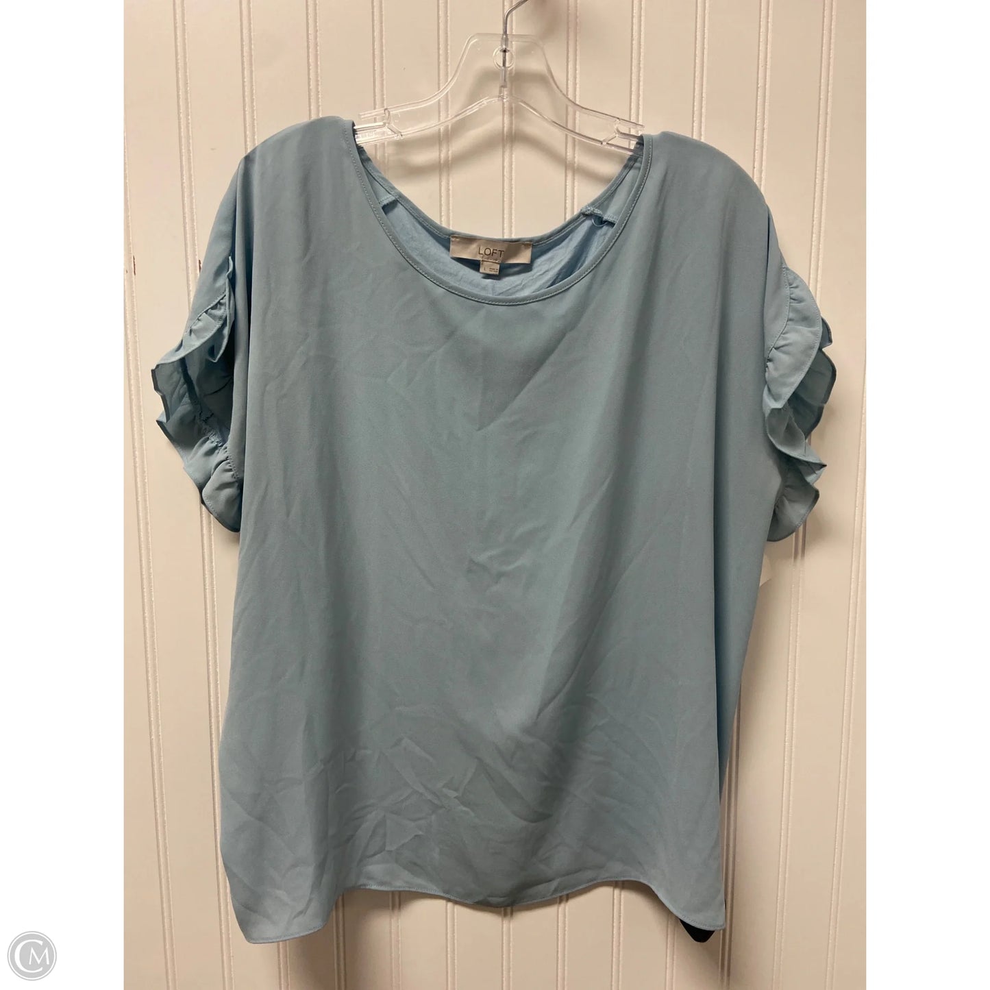 Top Short Sleeve By Loft In Blue, Size: L
