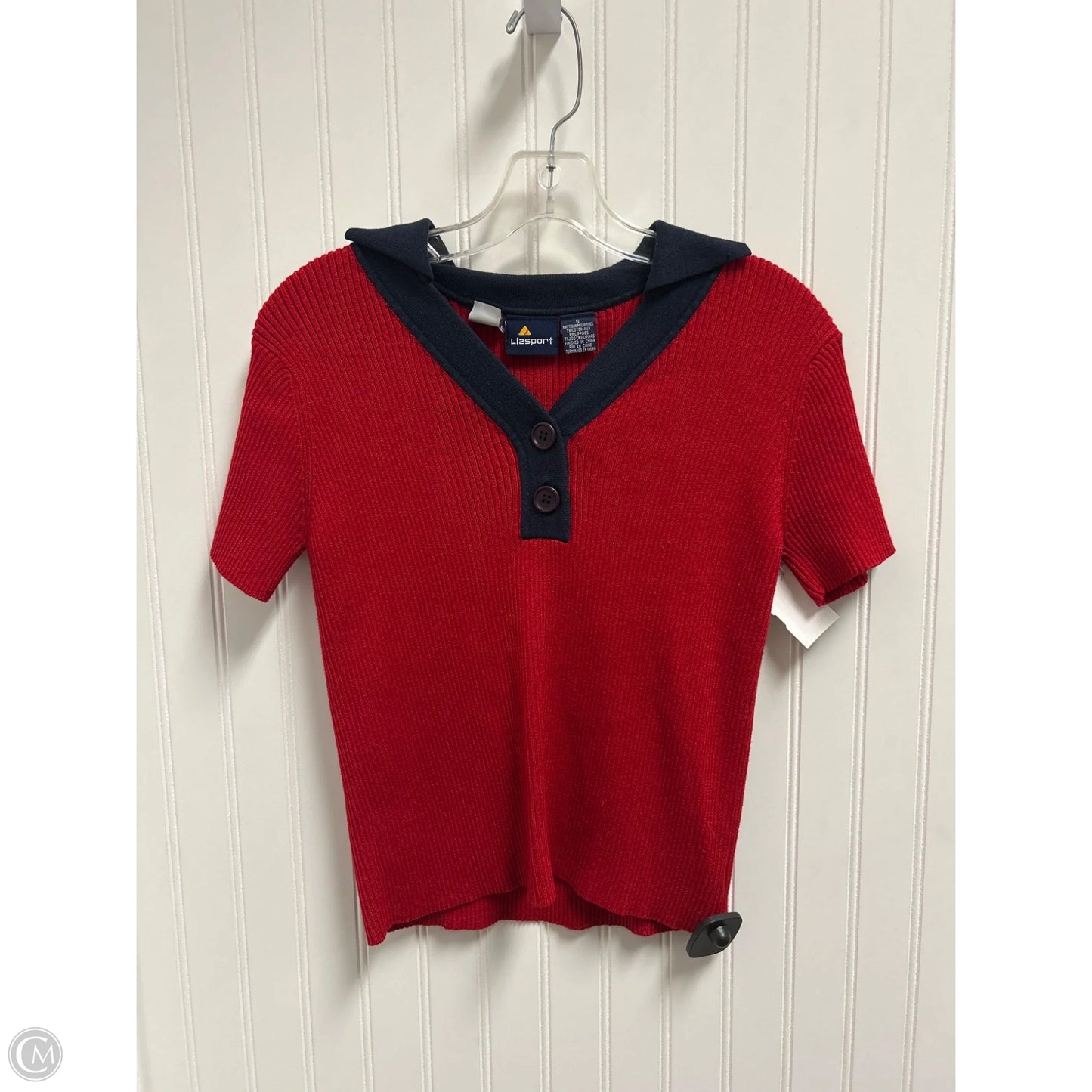 Top Short Sleeve By Liz Sport In Red, Size: S