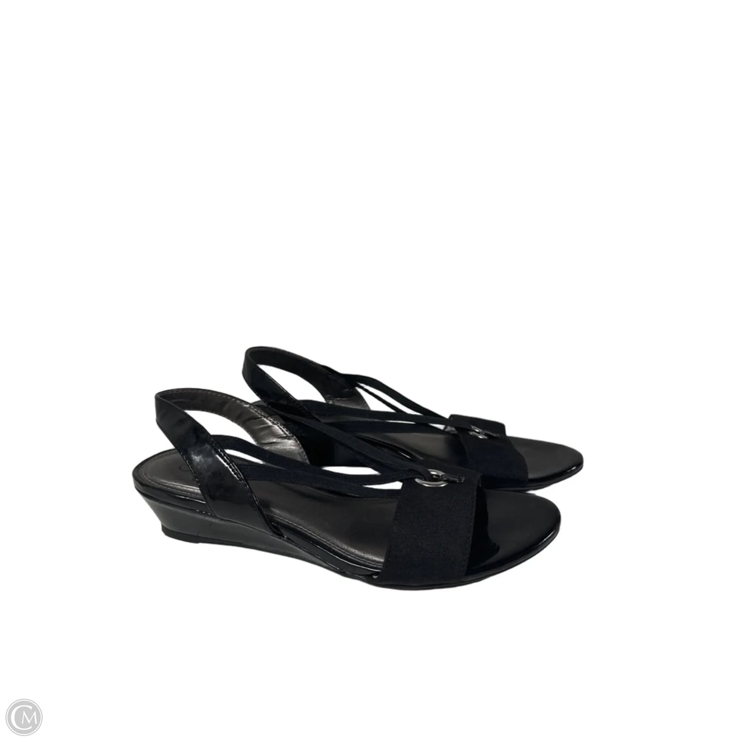 Sandals Heels Wedge By Life Stride In Black, Size: 7.5
