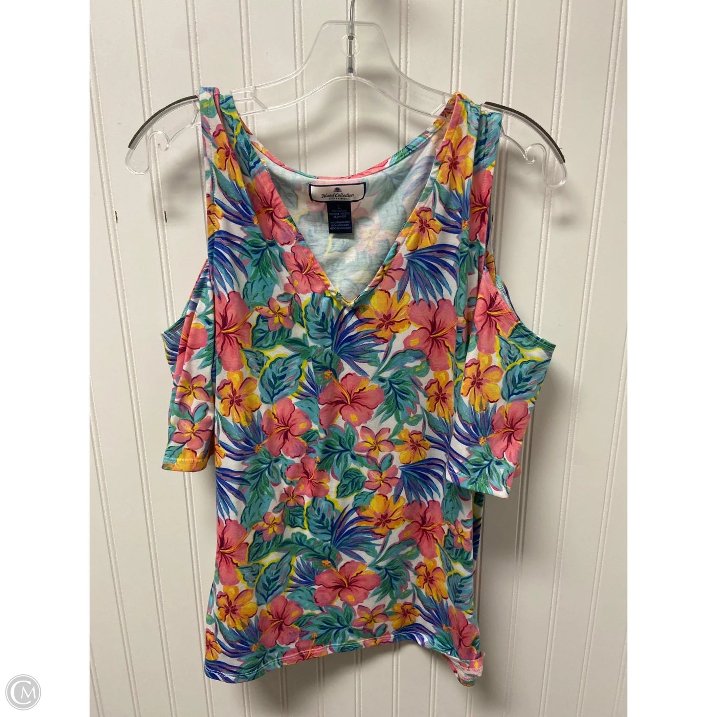Top Sleeveless By Clothes Mentor In Tropical Print, Size: L