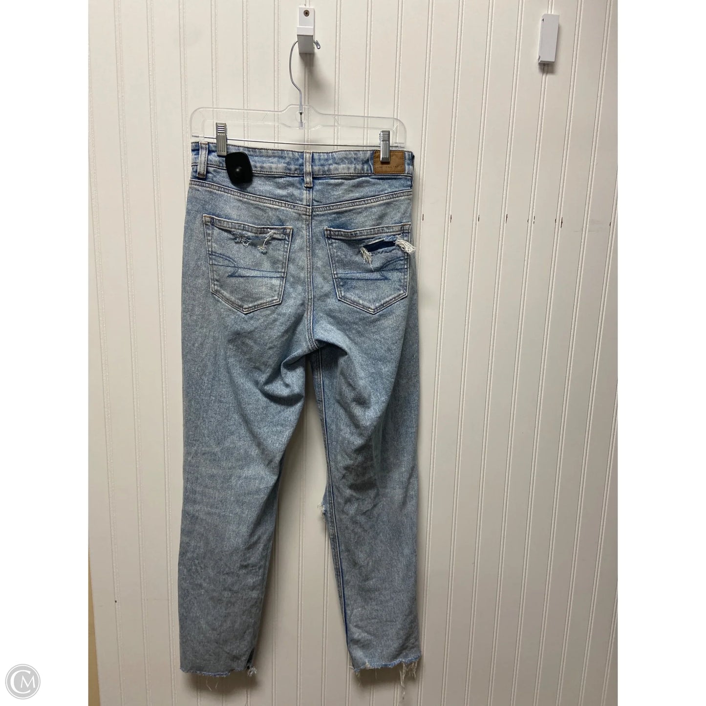 Jeans Straight By American Eagle In Blue Denim, Size: 4