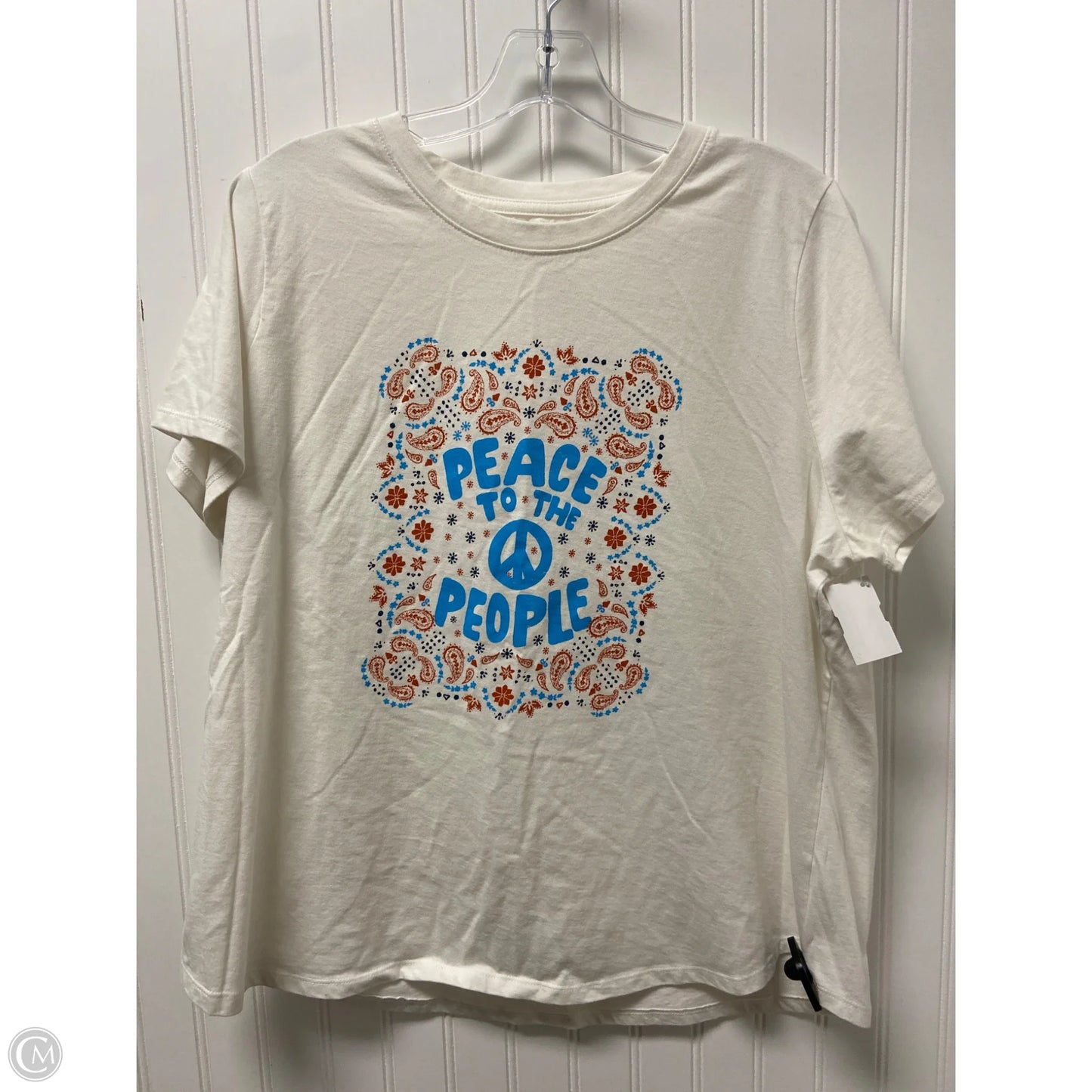 Top Short Sleeve By Sonoma In White, Size: 2x