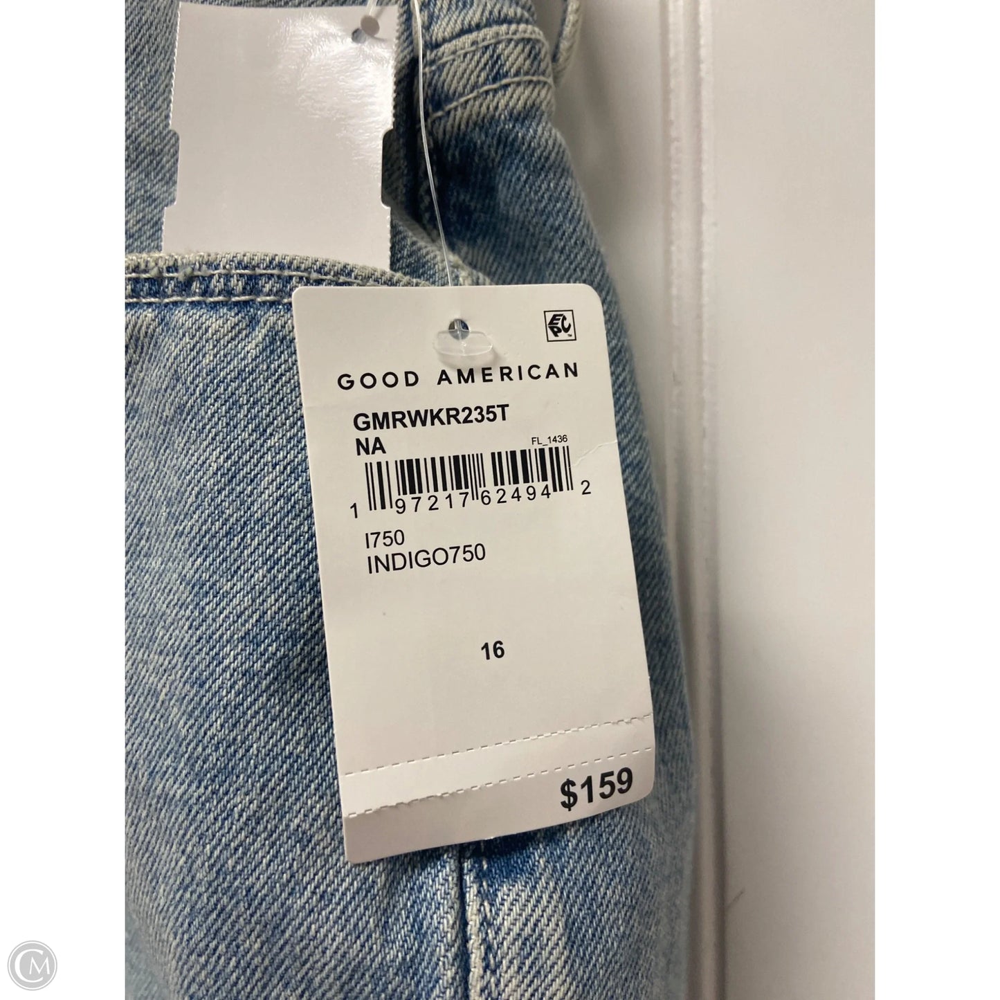 Jeans Straight By Good American In Blue Denim, Size: 16