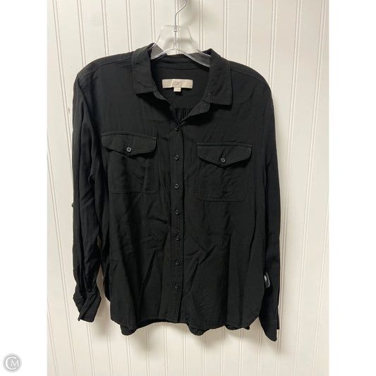 Top Long Sleeve By Loft In Black, Size: L