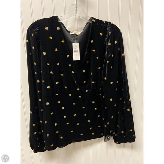 Top Long Sleeve By Loft In Black & Yellow, Size: Xl