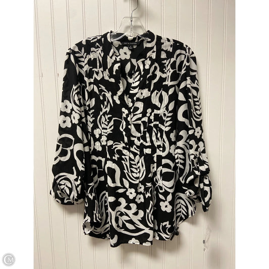 Top Long Sleeve By Zac And Rachel In Black & White, Size: S