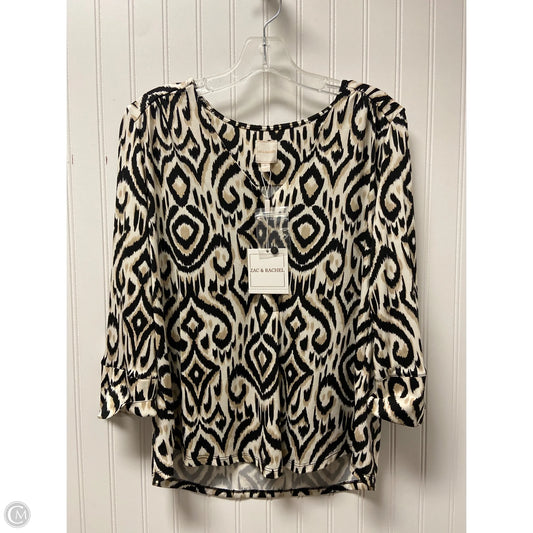 Top Long Sleeve By Zac And Rachel In Black & Cream, Size: S