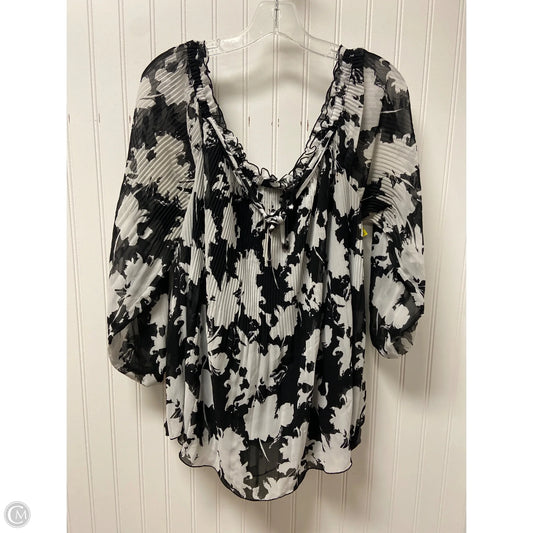 Top Long Sleeve By Lane Bryant In Black & White, Size: L