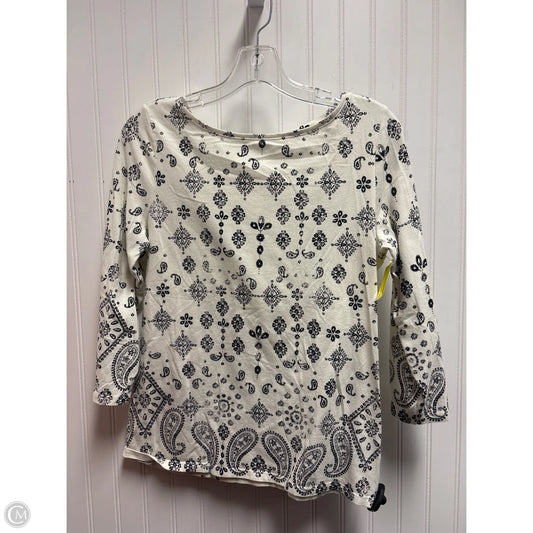 Top Long Sleeve By Talbots In Black & White, Size: M