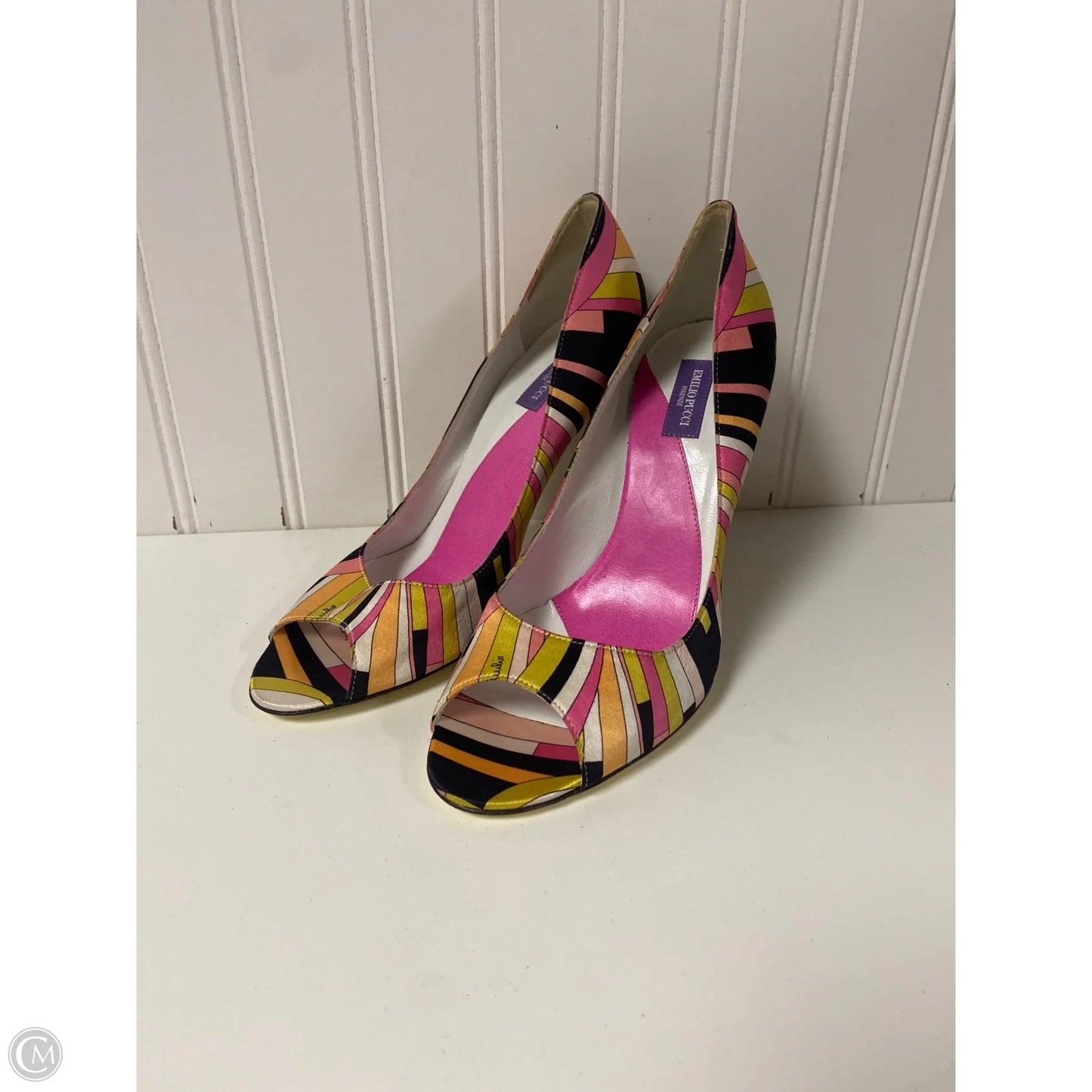 Shoes Luxury Designer By Emilio Pucci In Multi-colored, Size: 7