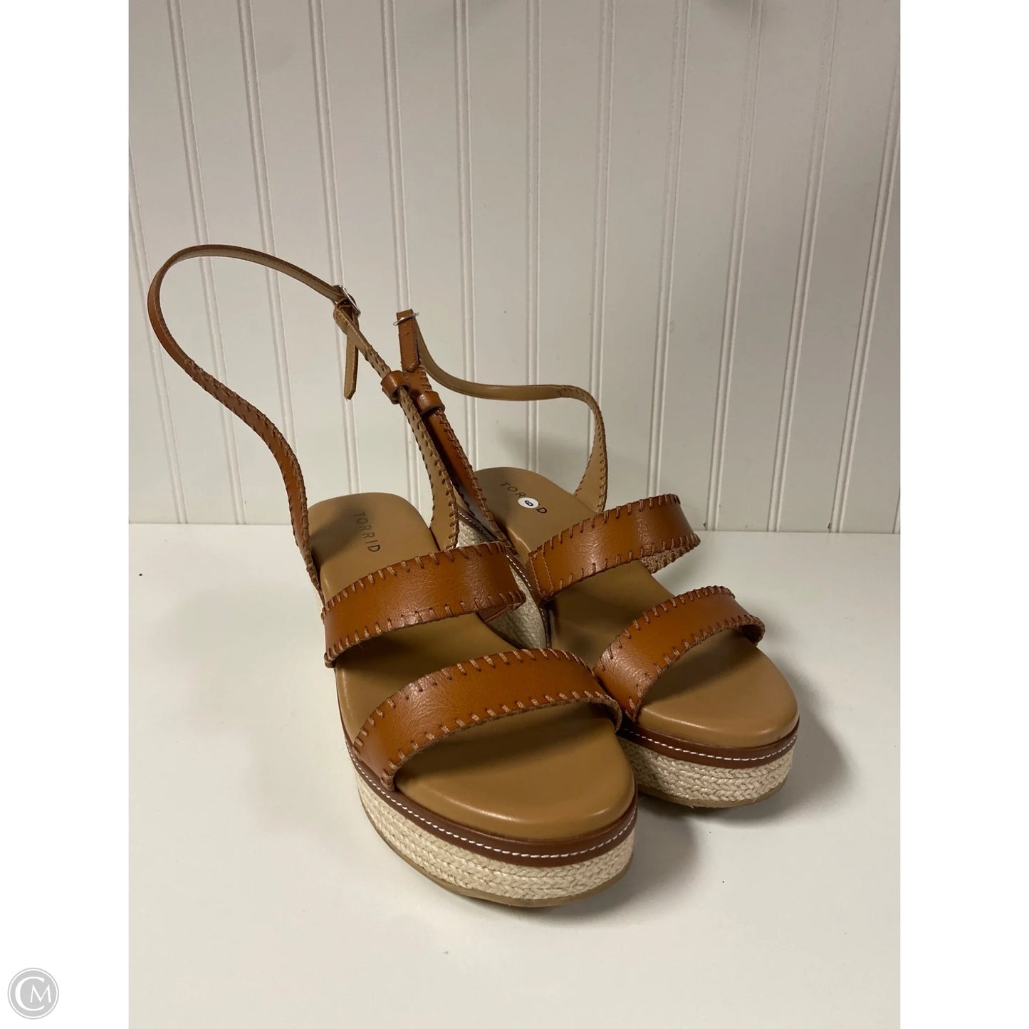 Sandals Heels Platform By Torrid In Brown, Size: 9