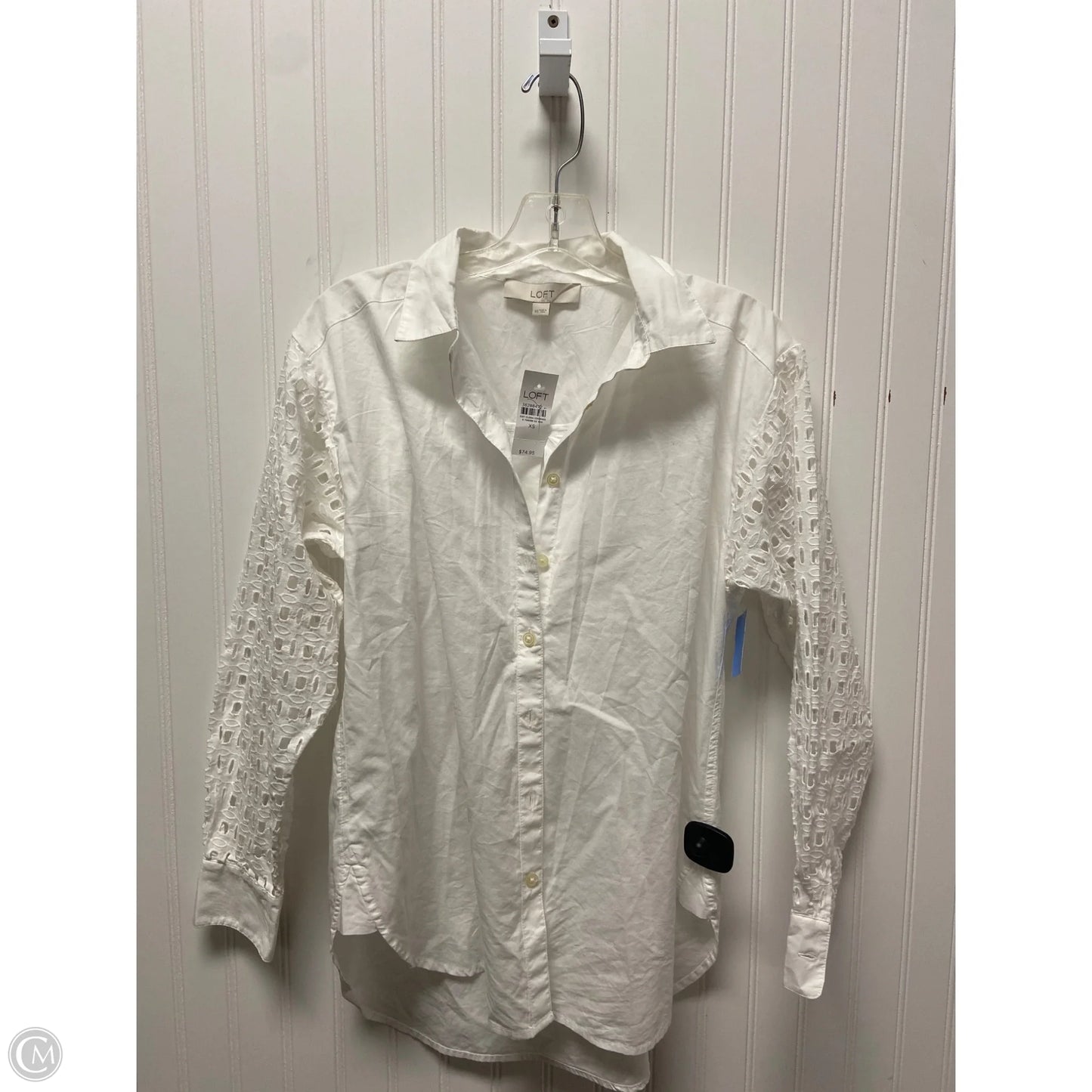 Top Long Sleeve By Loft In White, Size: Xs
