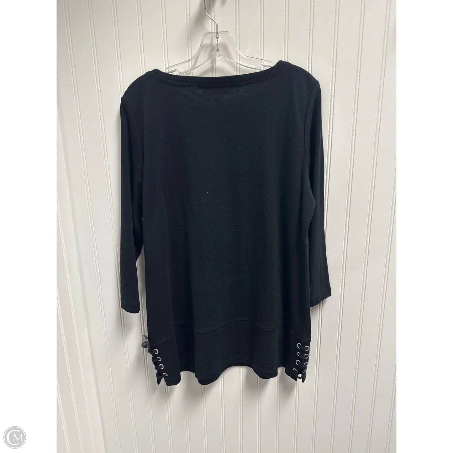 Top Long Sleeve By Karen Scott In Black, Size: L