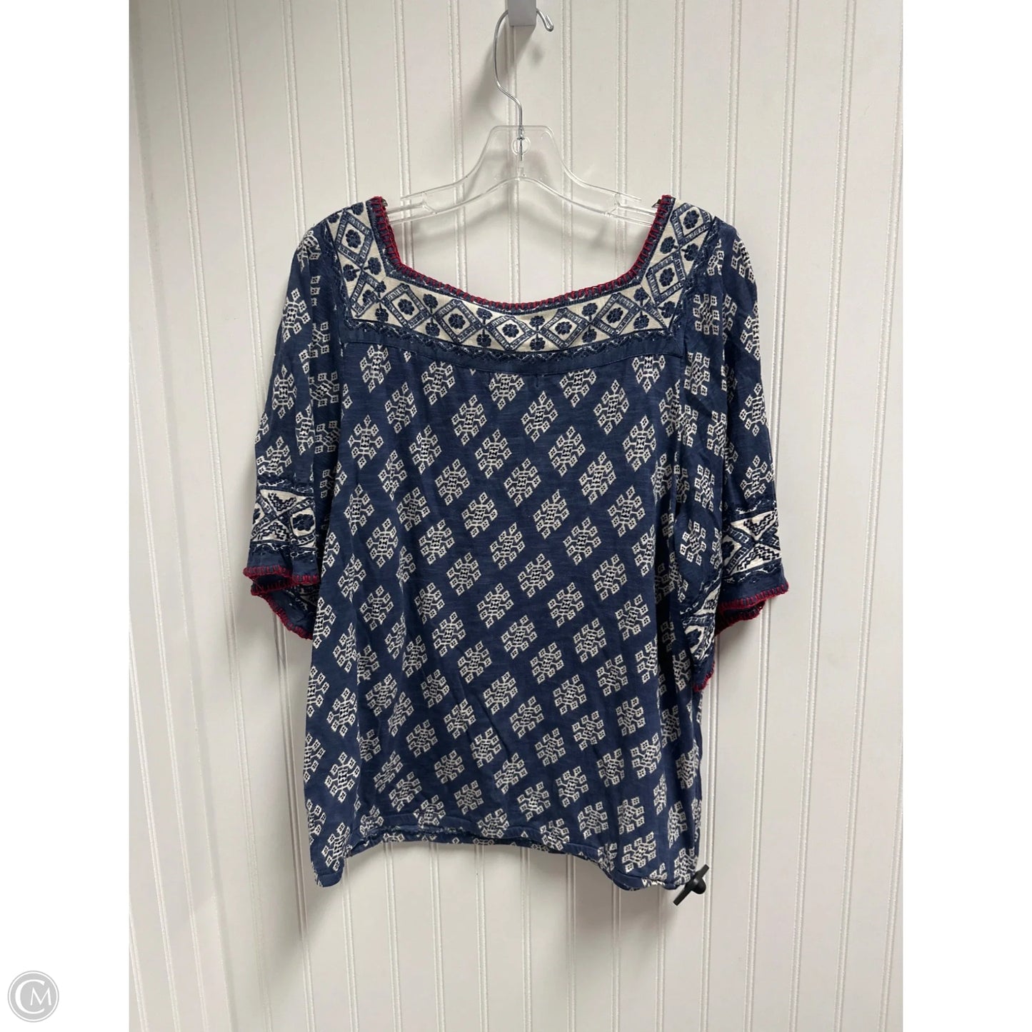 Top Short Sleeve By Lucky Brand In Blue, Size: L