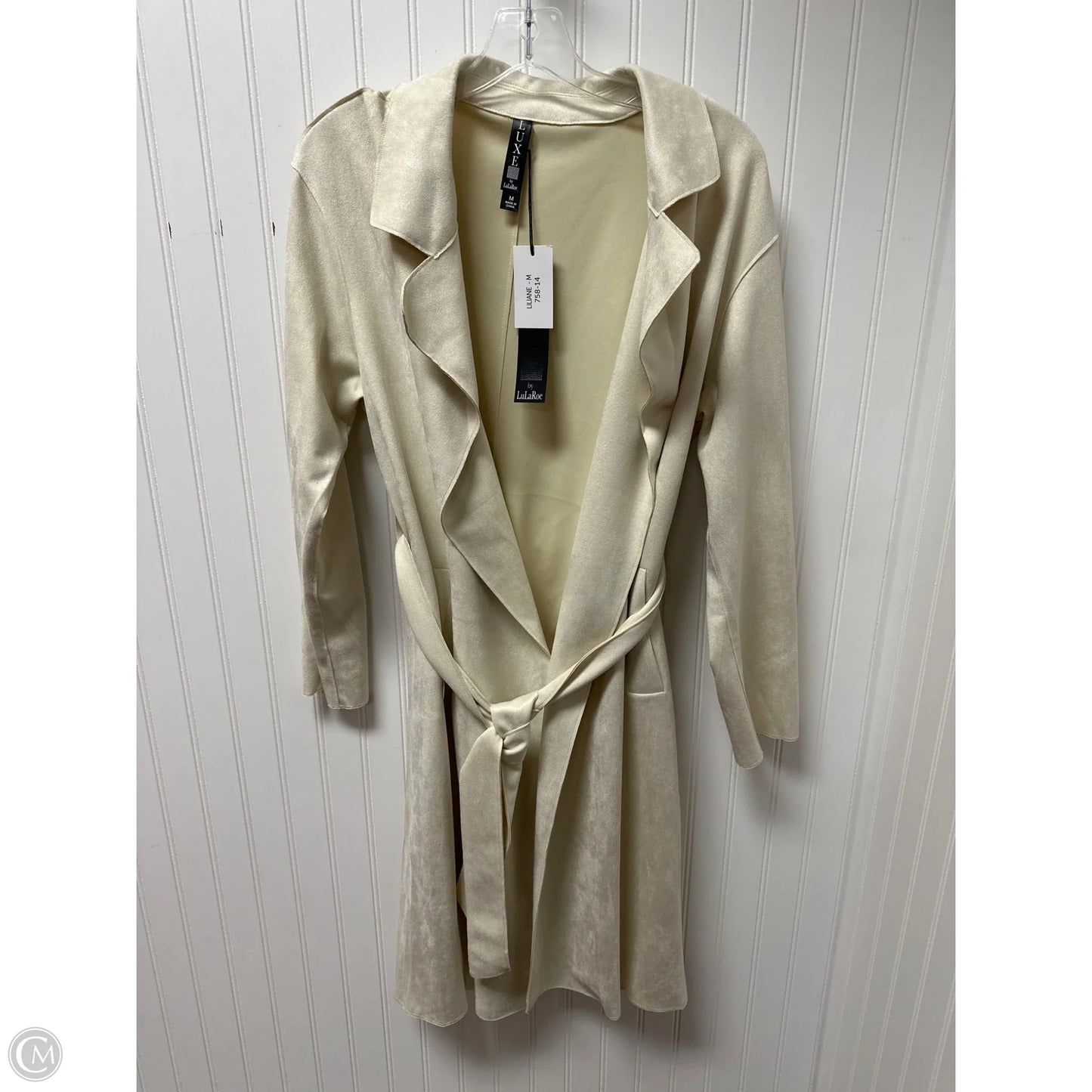 Coat Trench Coat By Lularoe In Cream, Size: M