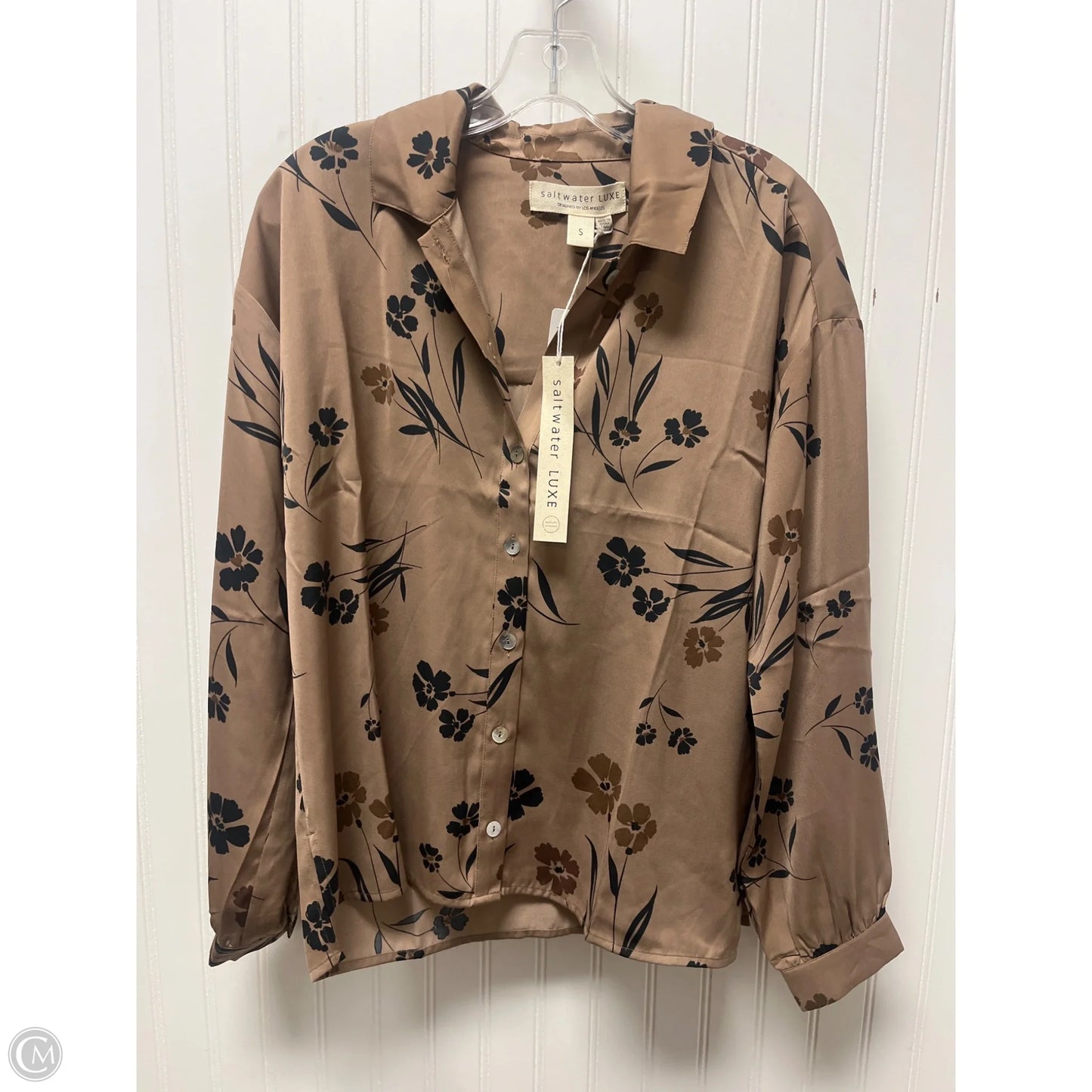 Top Long Sleeve By Saltwater Luxe In Brown, Size: S