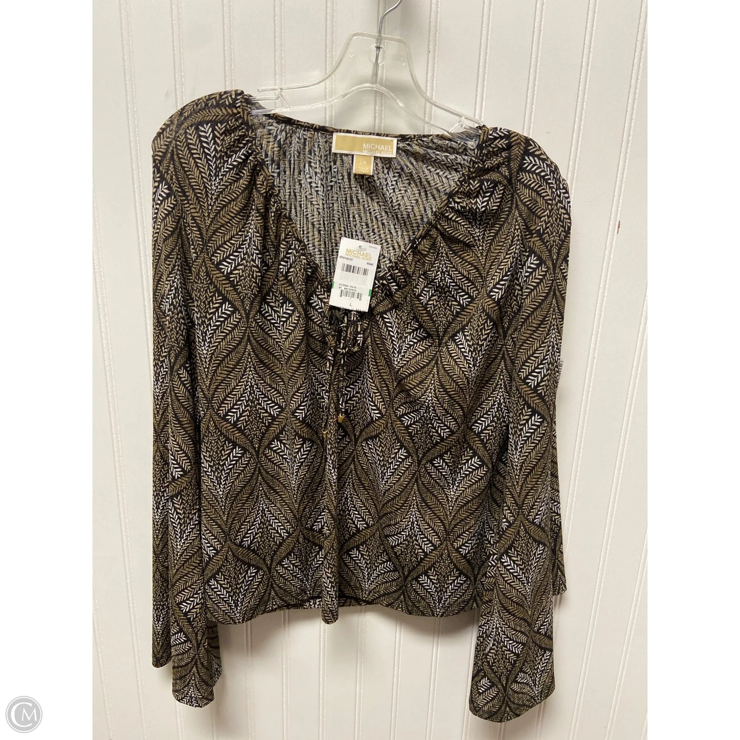 Top Long Sleeve By Michael By Michael Kors In Brown, Size: L