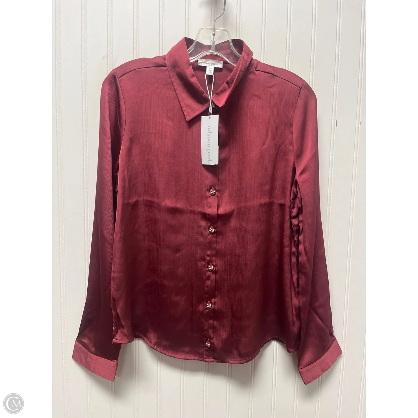 Top Long Sleeve By Adyson Parker In Red, Size: S