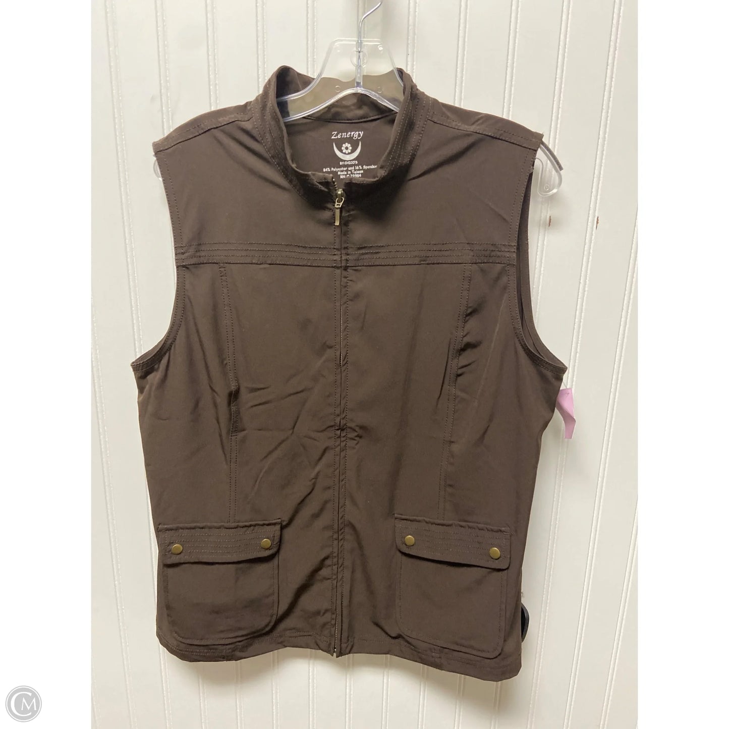Athletic Jacket By Zenergy By Chicos In Brown, Size: L
