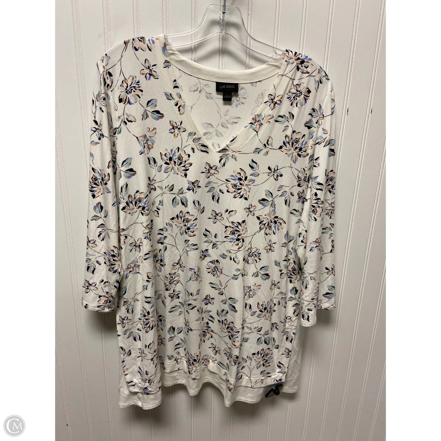 Top 3/4 Sleeve By J. Jill In White, Size: L