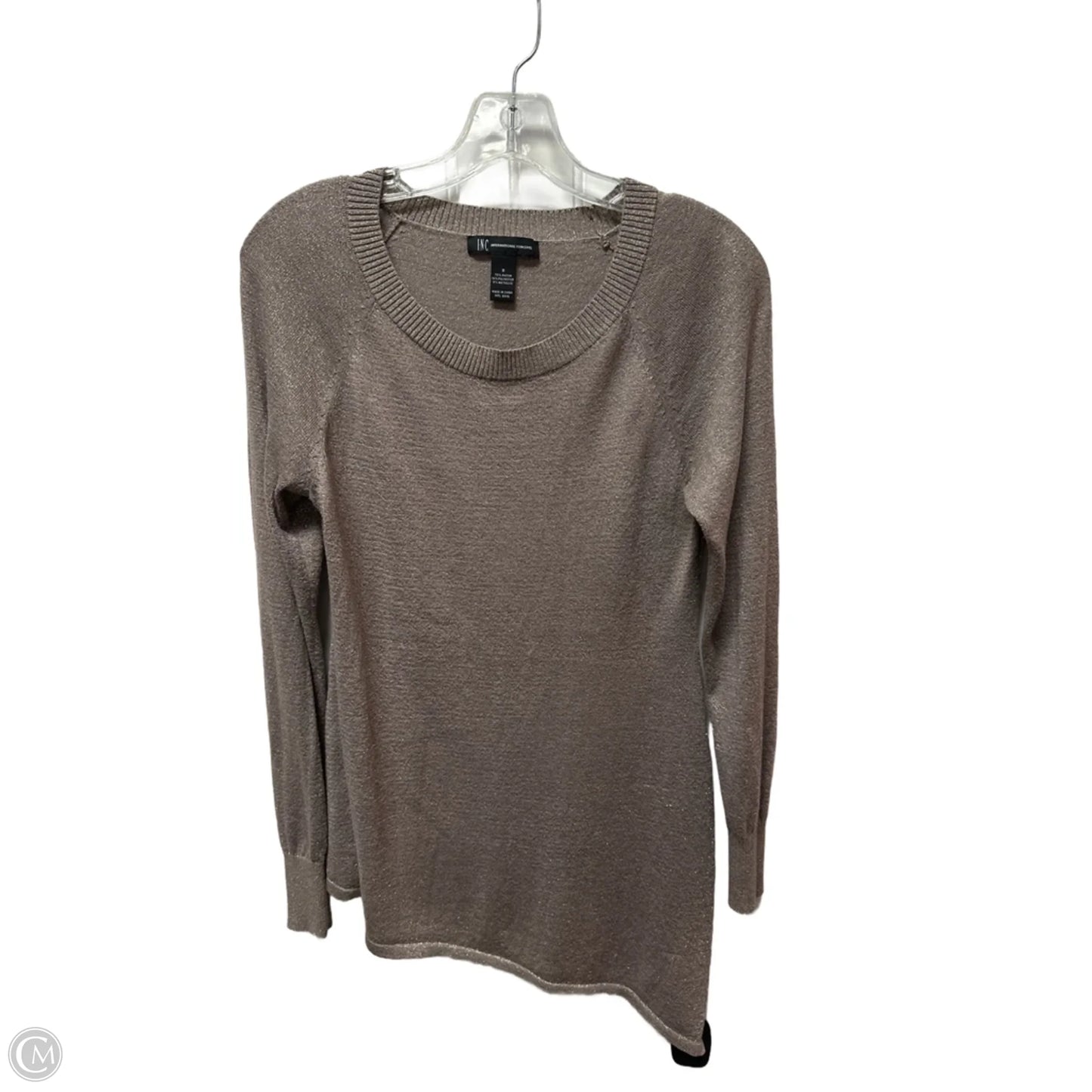 Top Long Sleeve By Inc In Gold & Grey, Size: M