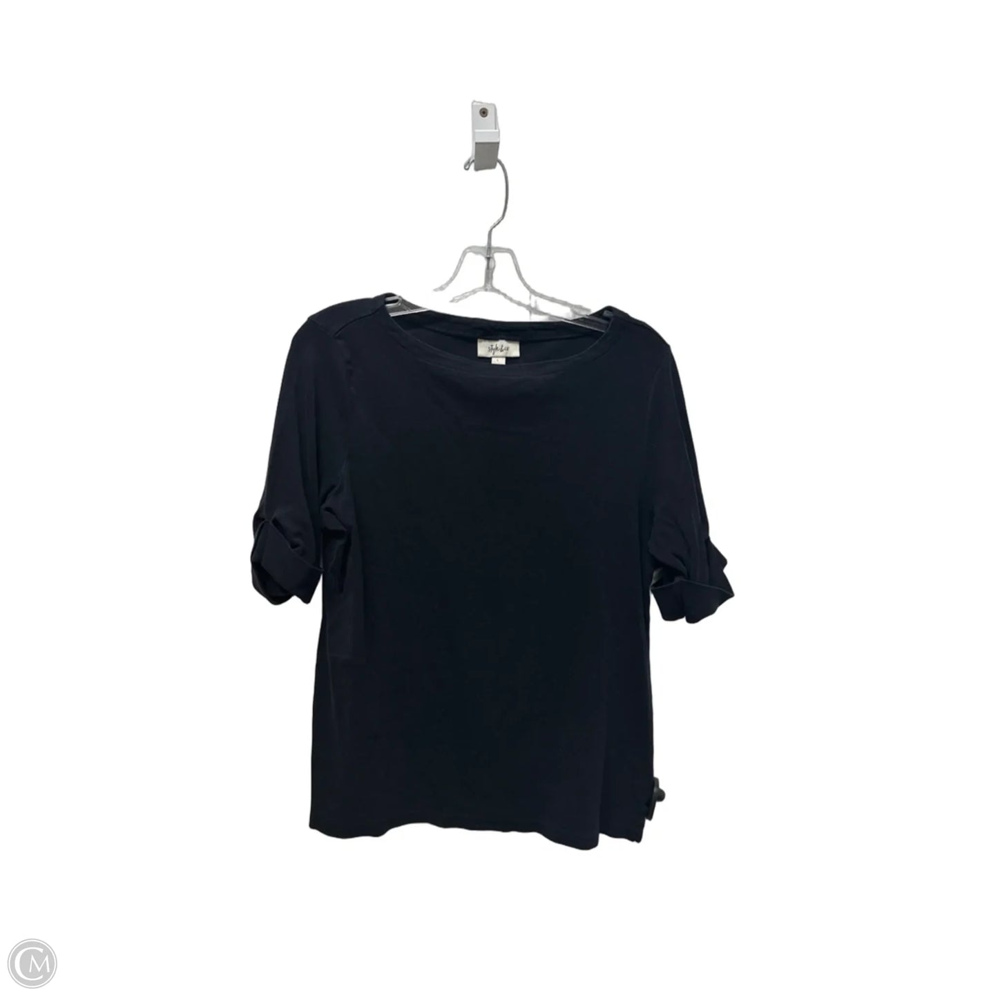 Top Short Sleeve By Style And Company In Black, Size: L