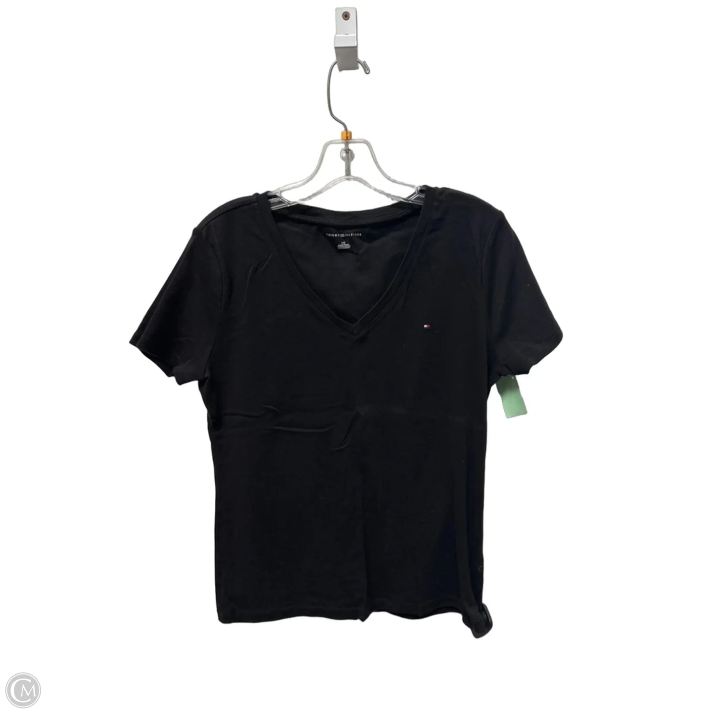 Top Short Sleeve By Tommy Hilfiger In Black, Size: L