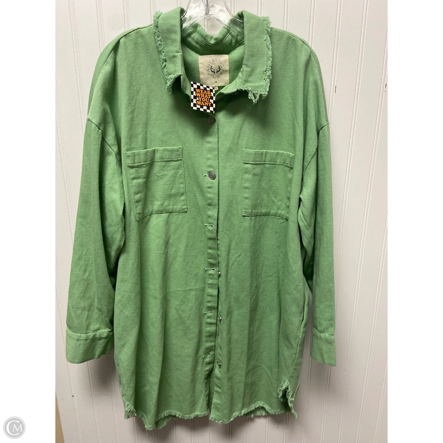 Jacket Shirt By Fantastic Fawn In Green, Size: M