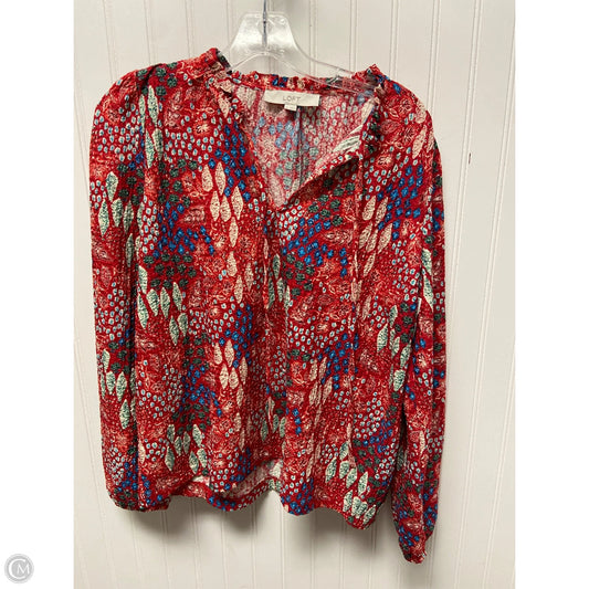 Top Long Sleeve By Loft In Red, Size: Xs