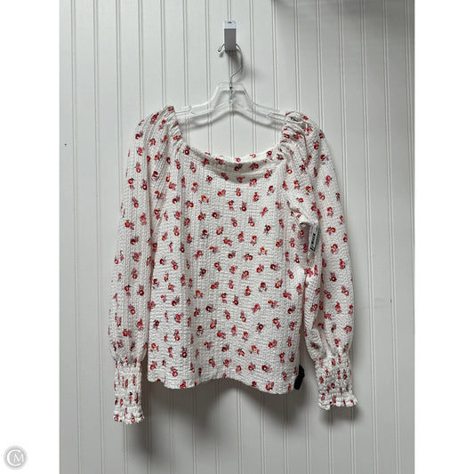 Top Long Sleeve By Loft In White, Size: M