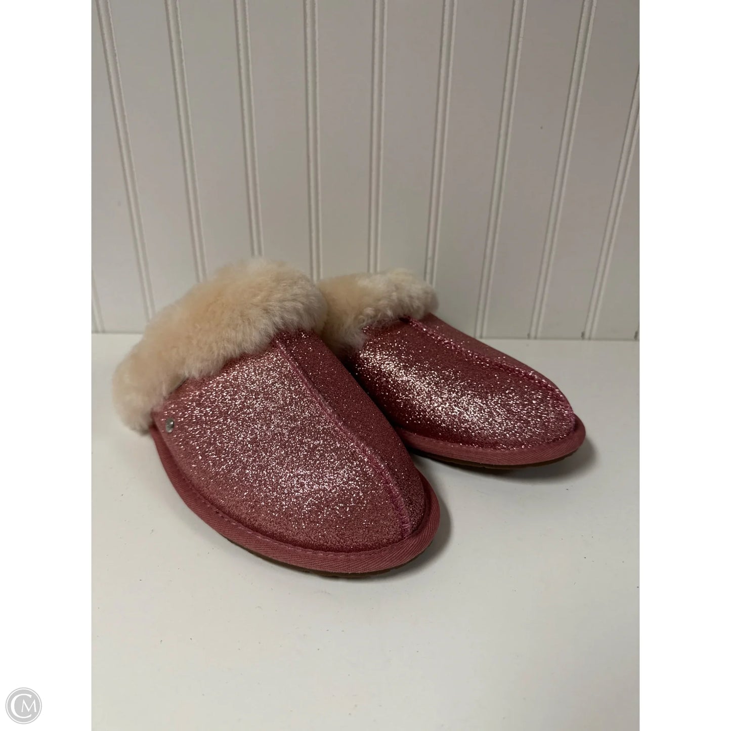 Slippers Designer By Ugg In Pink, Size: 9