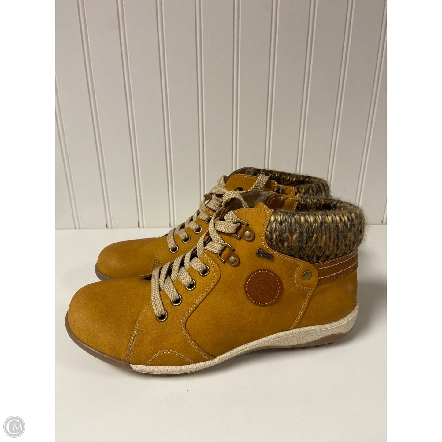 Boots Ankle Flats By Spring Step In Yellow, Size: 7.5