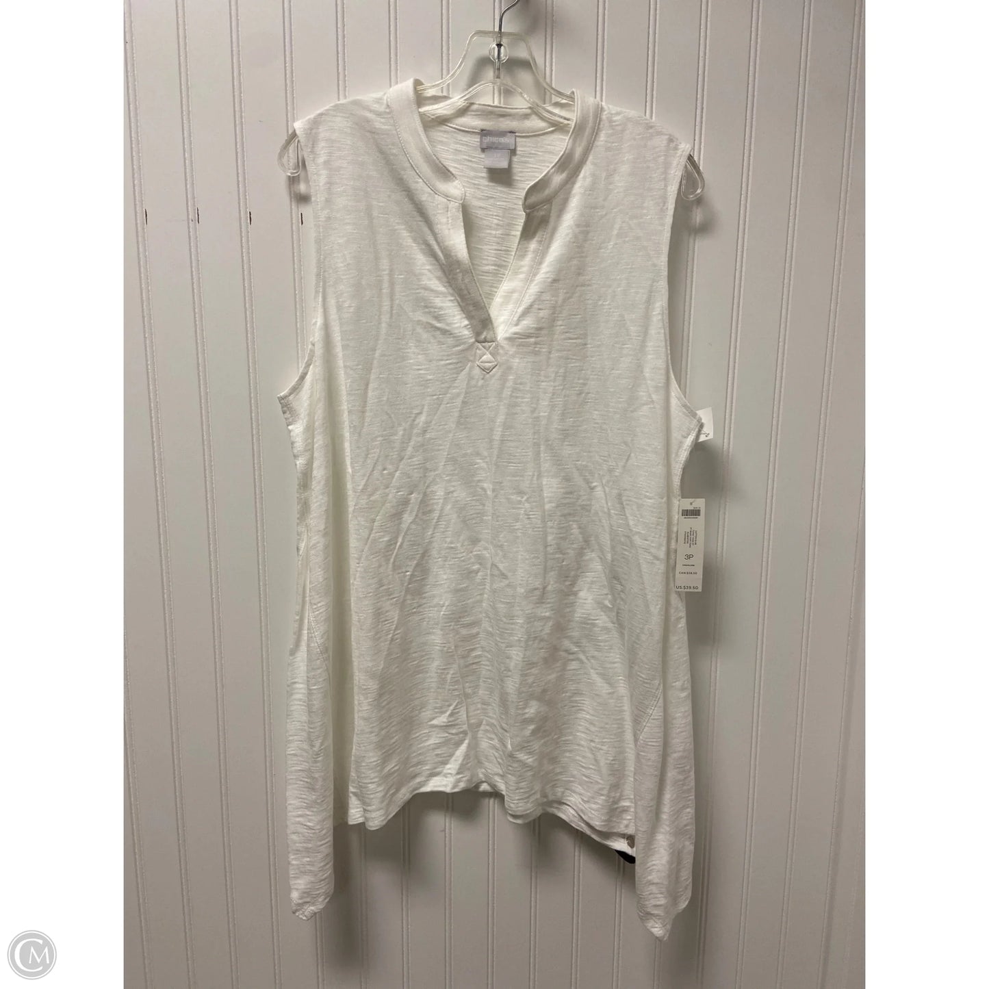 Tunic Sleeveless By Chicos In White, Size: Xlp