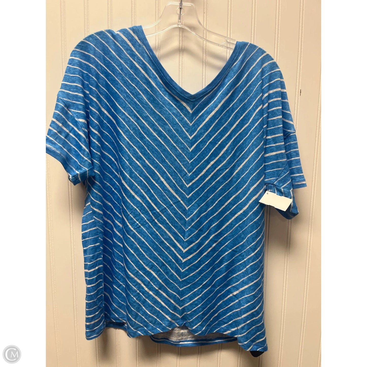 Top Short Sleeve By Chicos In Striped Pattern, Size: L