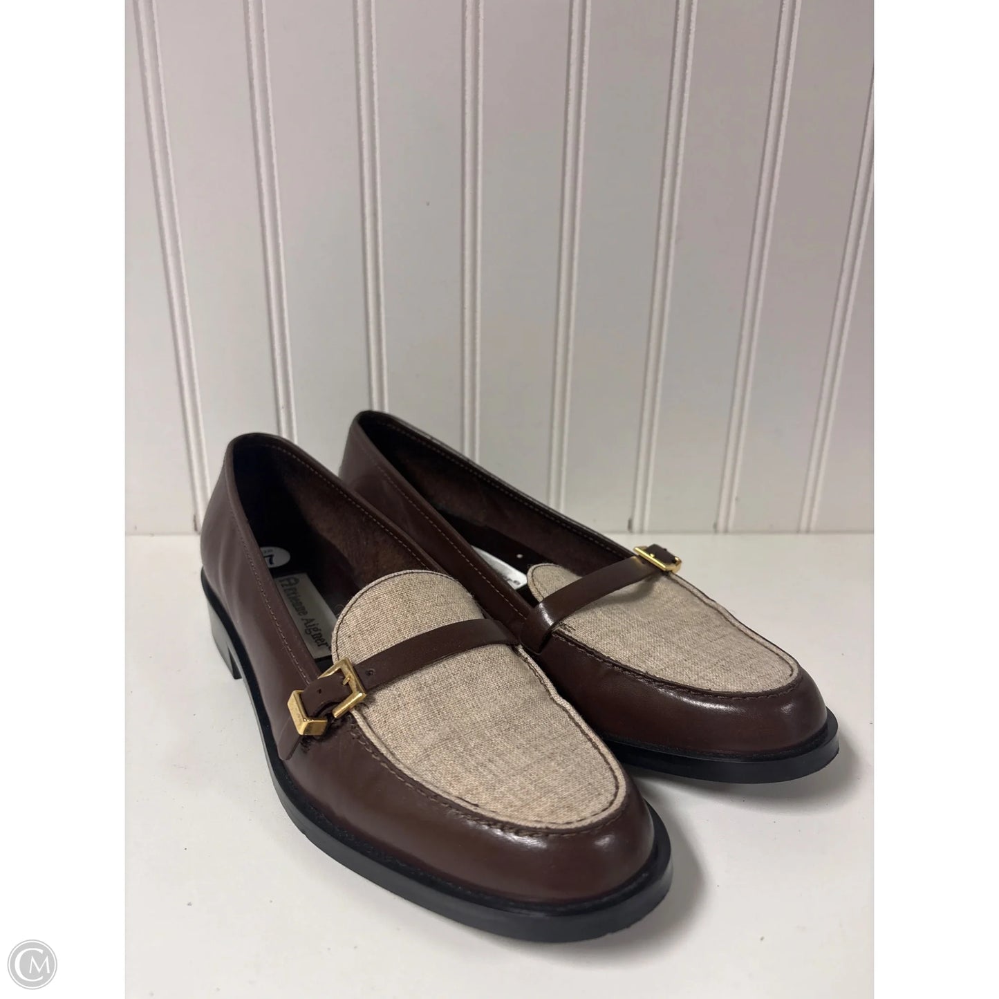 Shoes Flats By Etienne Aigner In Brown & Cream, Size: 7