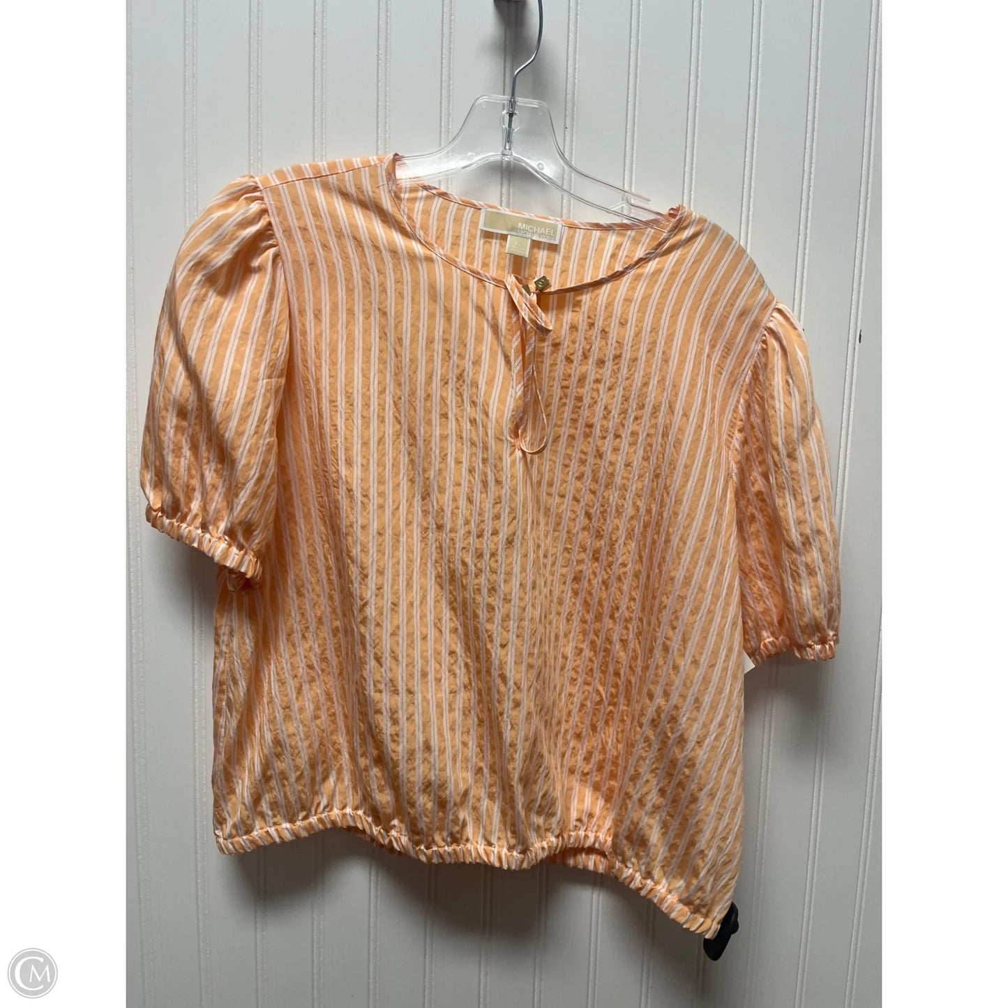 Top Short Sleeve By Michael By Michael Kors In Striped Pattern, Size: Xl