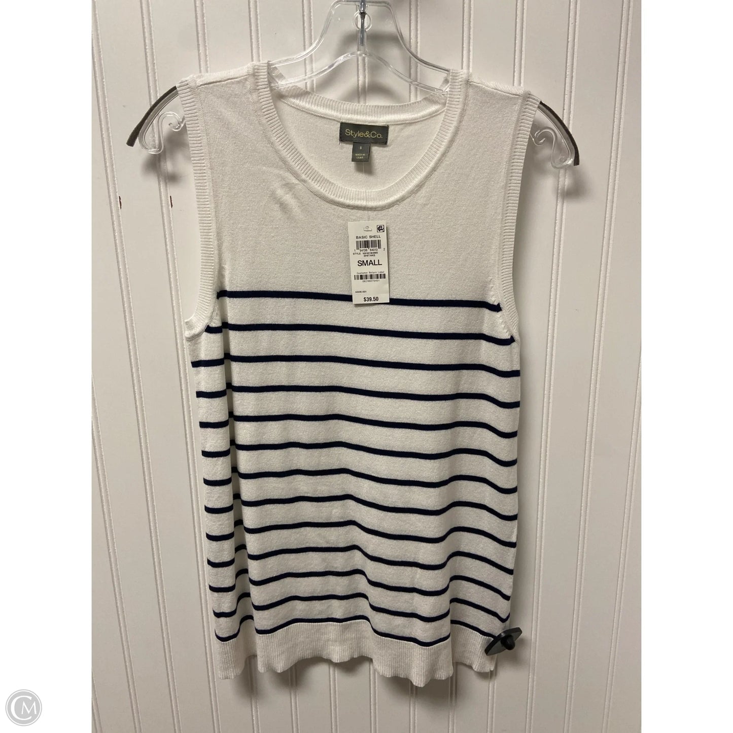 Top Sleeveless By Style And Company In Striped Pattern, Size: S