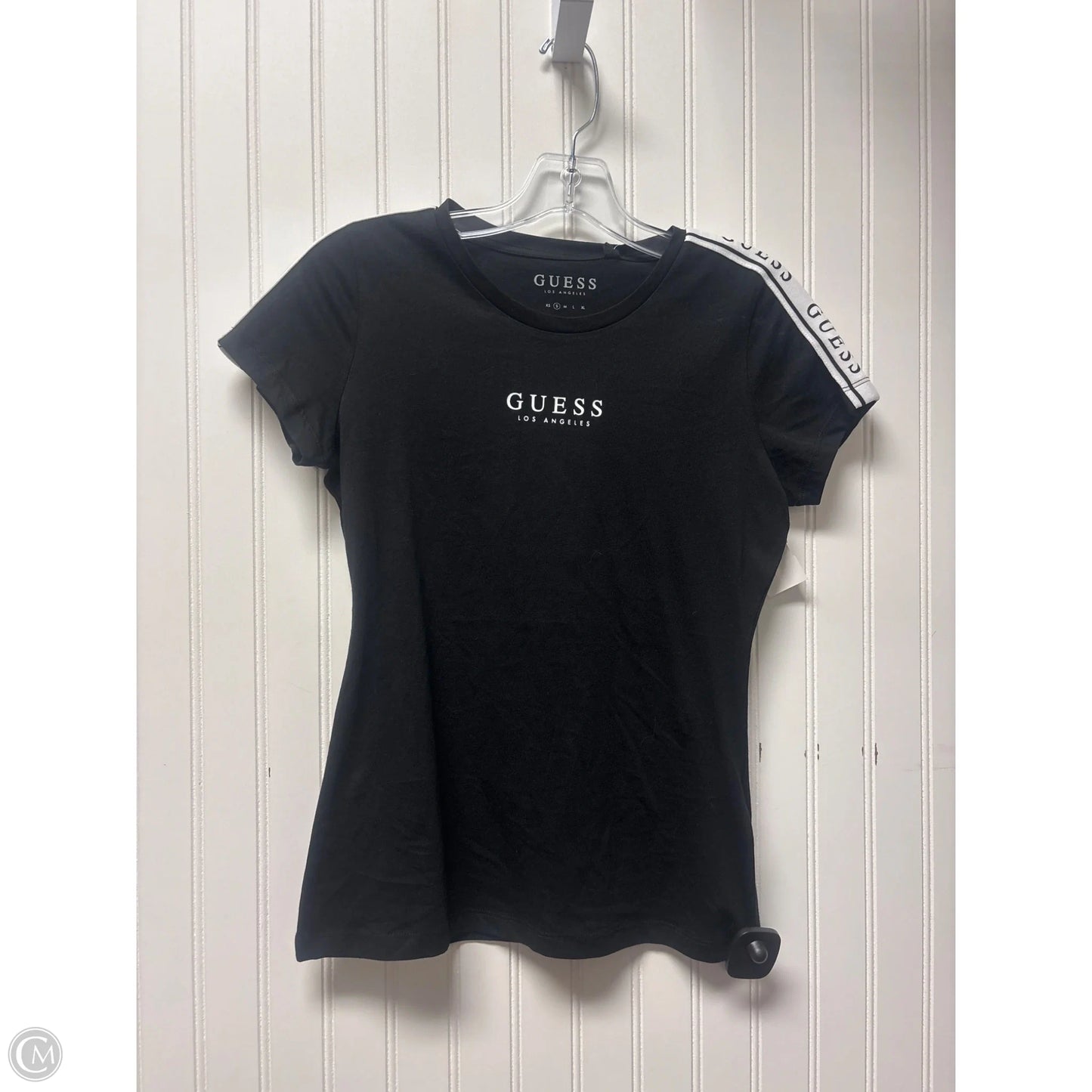 Top Short Sleeve By Guess In Black, Size: S