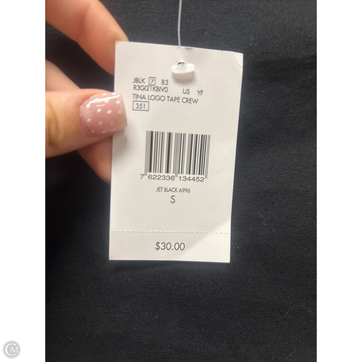 Top Short Sleeve By Guess In Black, Size: S