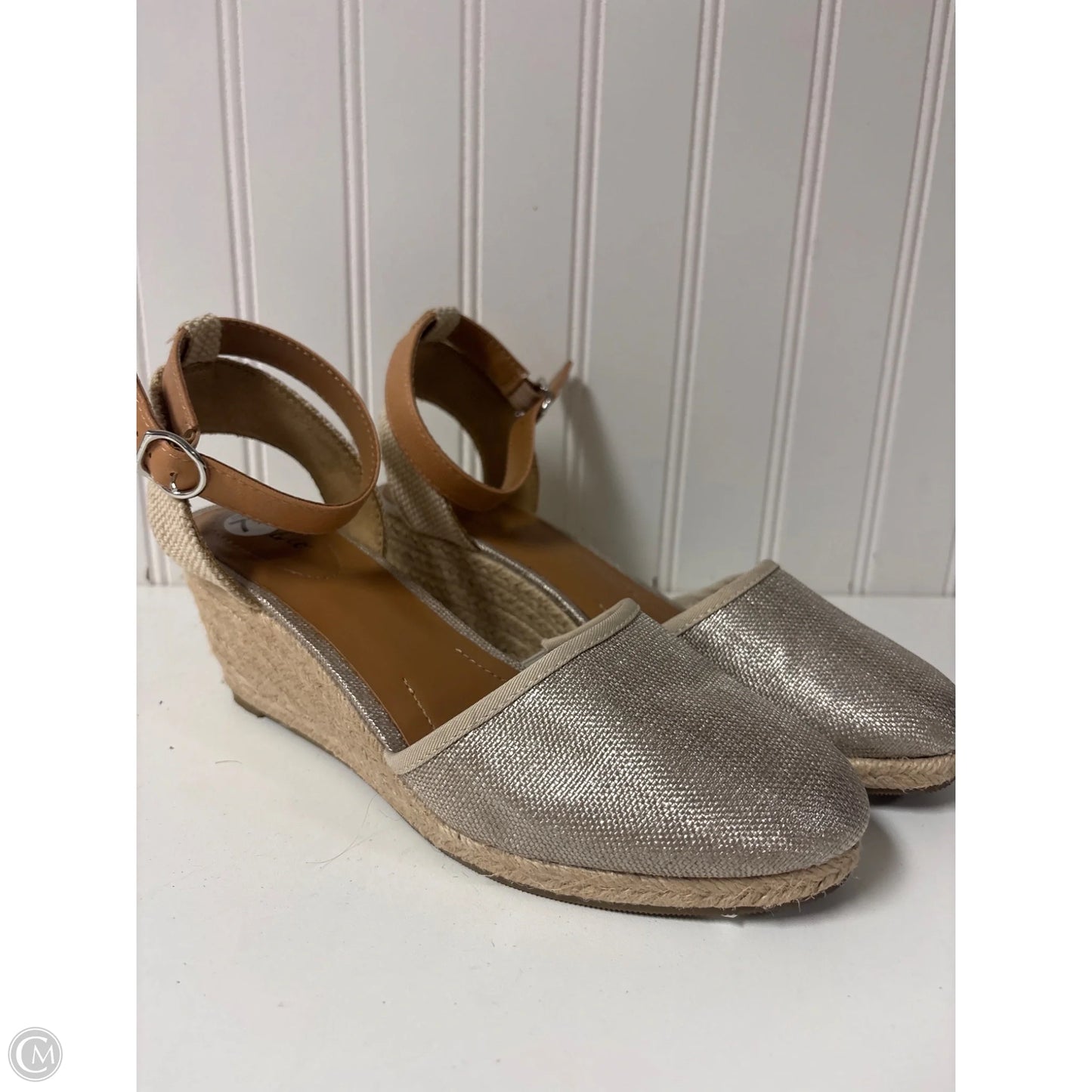 Shoes Heels Wedge By Style And Company In Silver, Size: 7.5