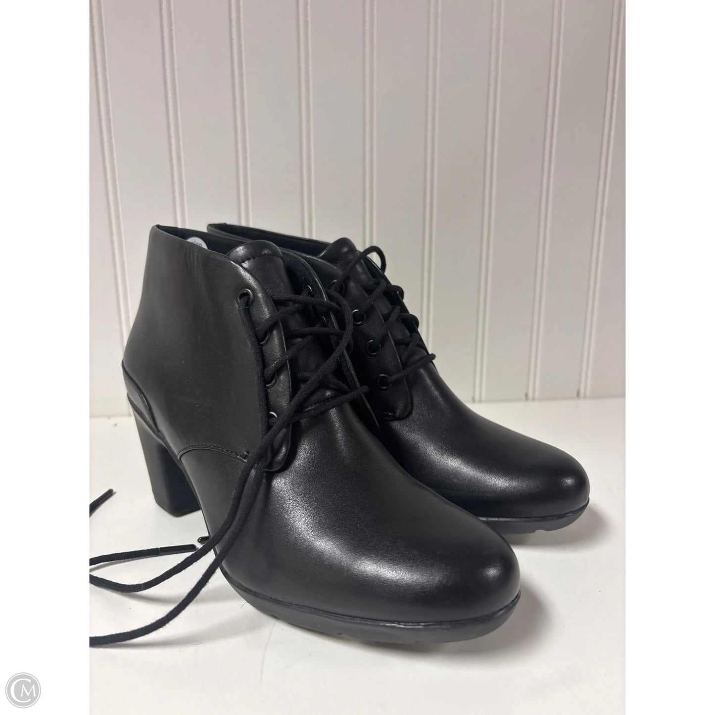Boots Ankle Heels By Clarks In Black, Size: 7