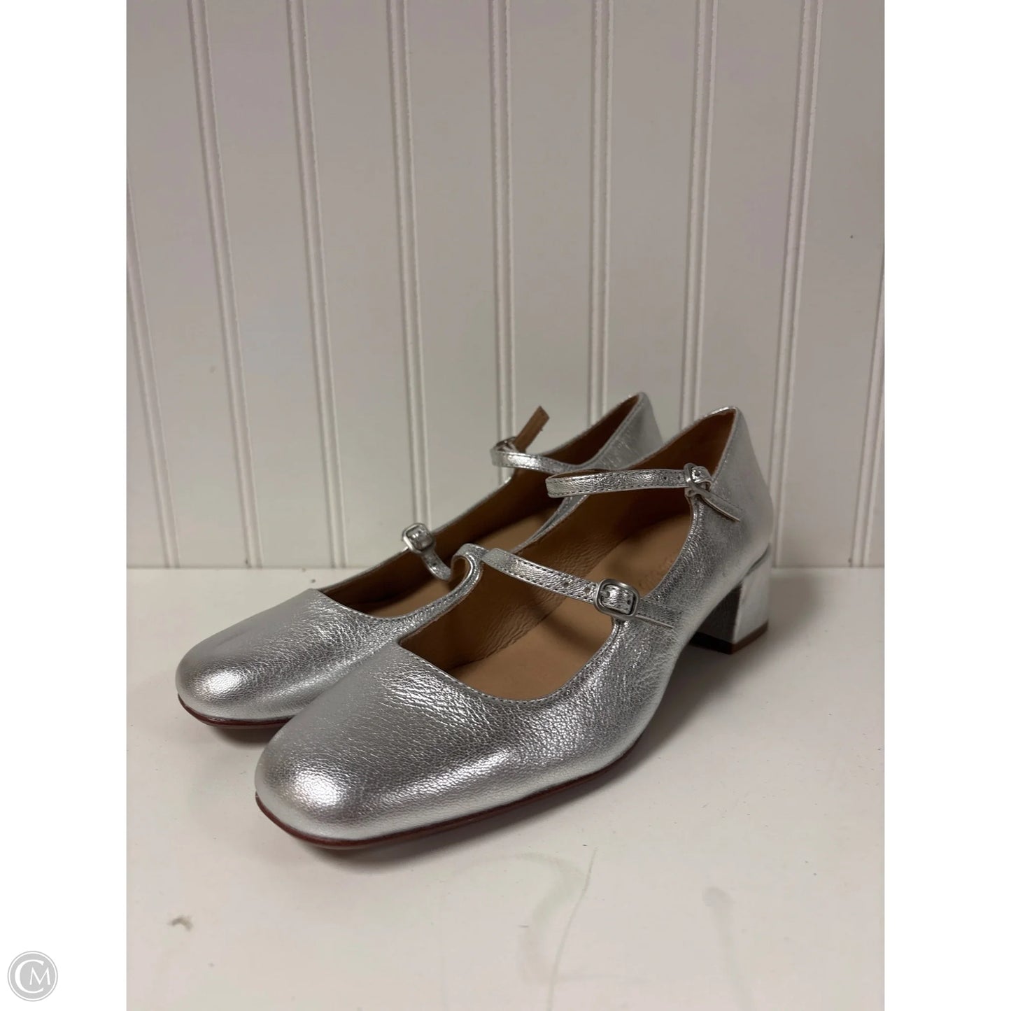 Shoes Heels Block By Madewell In Silver, Size: 7.5