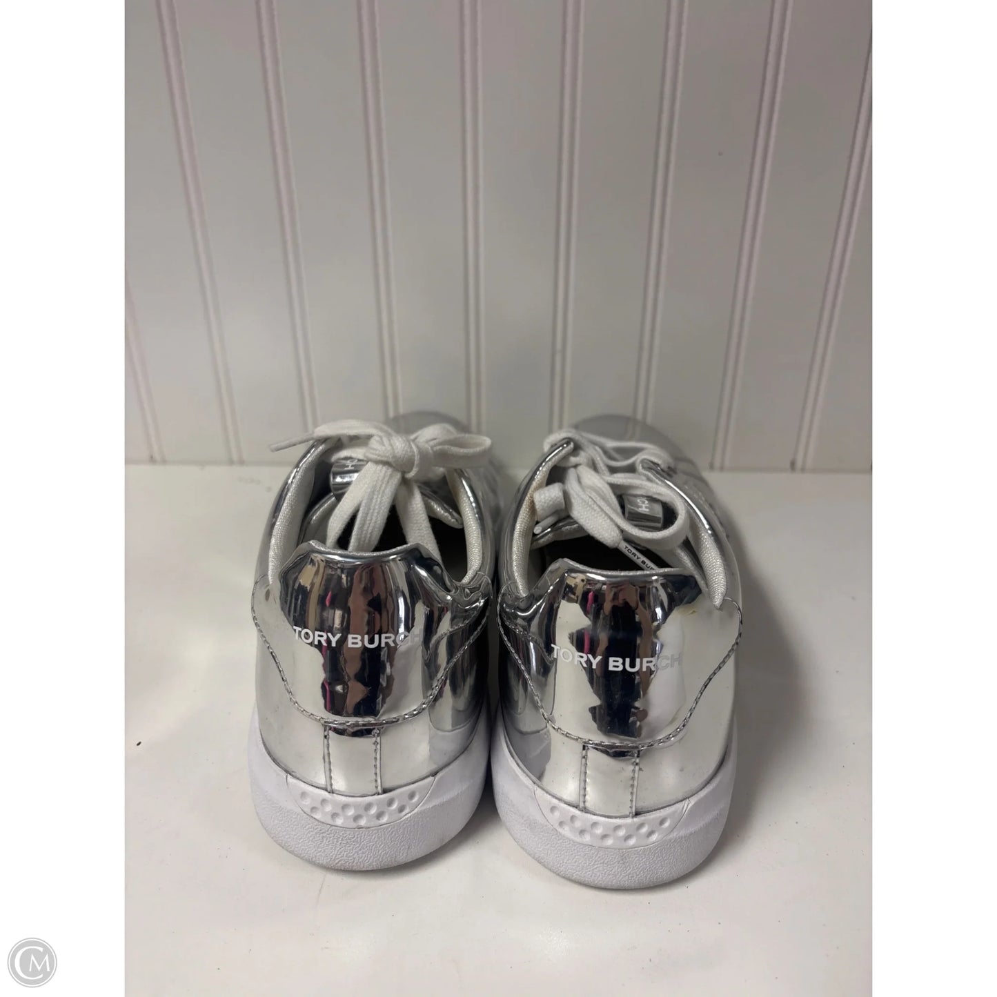Shoes Designer By Tory Burch In Silver, Size: 10