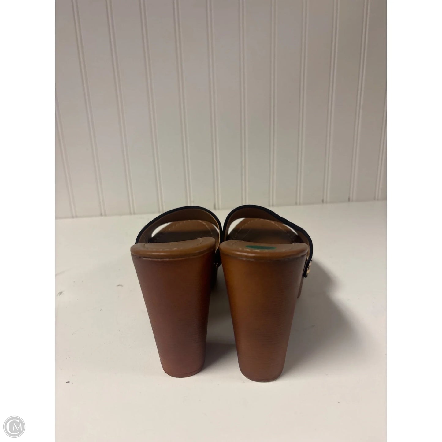 Sandals Heels Block By Clothes Mentor In Black, Size: 5.5