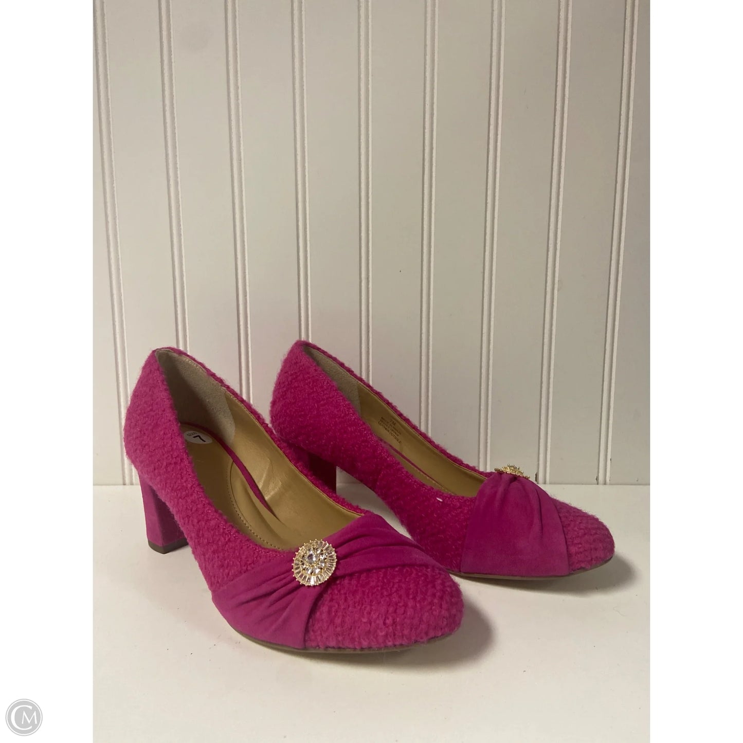 Shoes Heels Block By Talbots In Pink & Purple, Size: 7