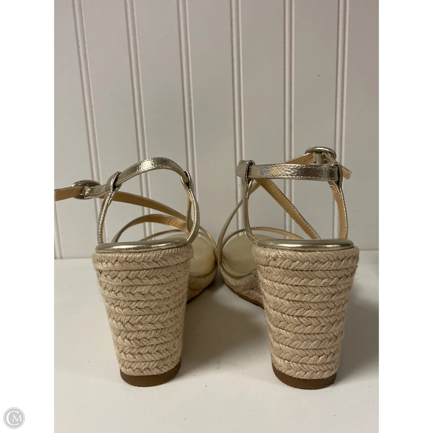 Sandals Heels Wedge By Calvin Klein In Gold, Size: 7