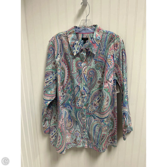Top Long Sleeve By Talbots In Paisley Print, Size: 2x