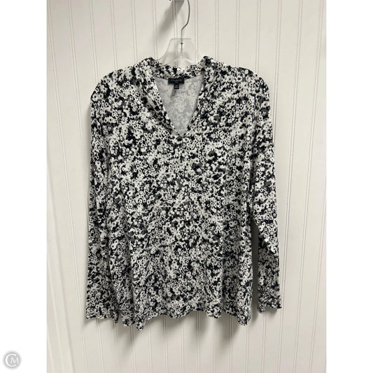 Top Long Sleeve By Talbots In Black & White, Size: 2x