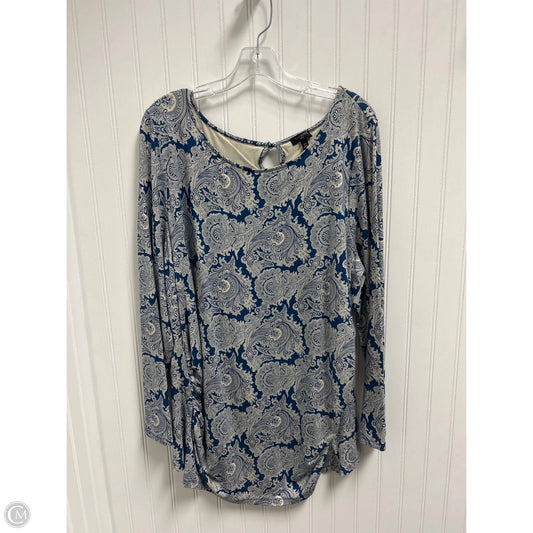 Top Long Sleeve By Talbots In Paisley Print, Size: 2x