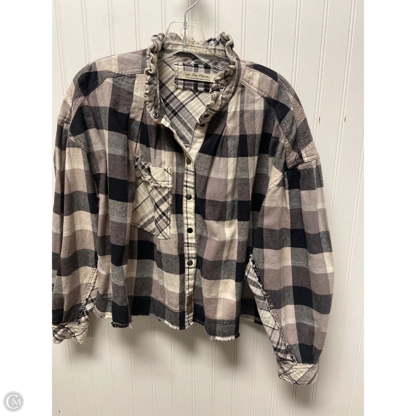 Jacket Shirt By We The Free In Plaid Pattern, Size: S